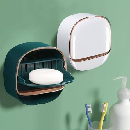 Covered Pot Style Wall-Mounted Soap Box | Double-Layer Soap Holder for Bathroom & Kitchen